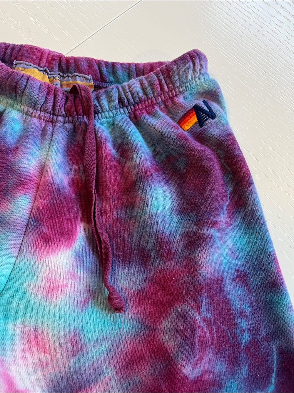 Aviator Nation Tie-Dye Track Pants in Purple and Teal Size XS